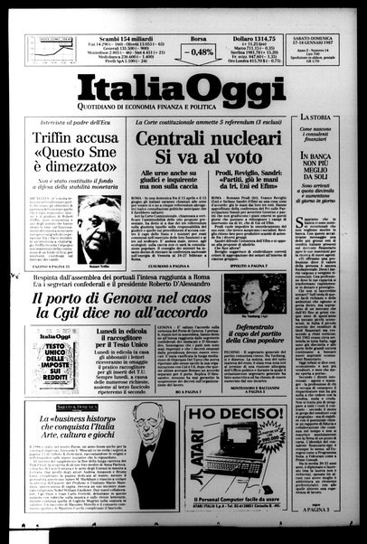 Italia oggi : quotidiano di economia finanza e politica